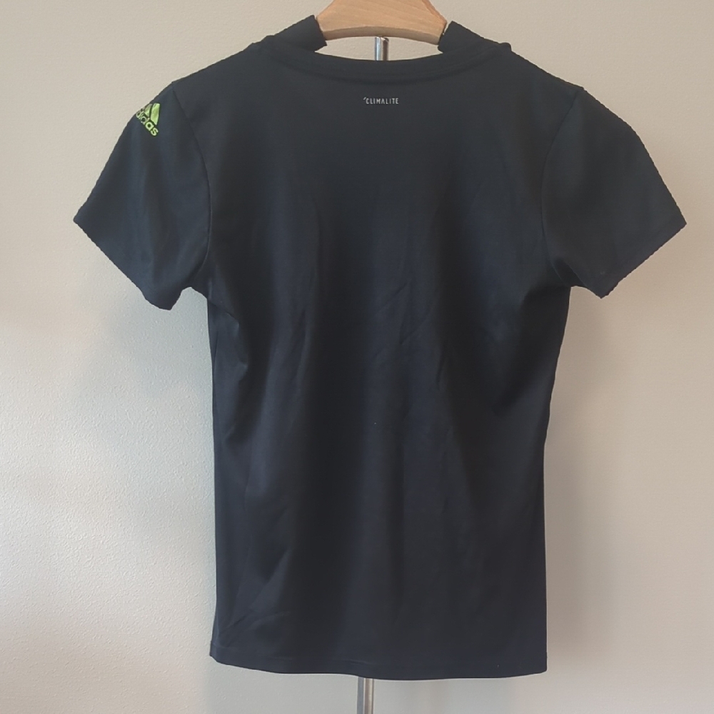 Adidas Women's Black Tee with Pastel Rainbow Logo - Picture 3 of 9